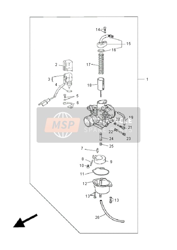 Yamaha C50R-AC JOG  2011 Carburettor for a 2011 Yamaha C50R-AC JOG 